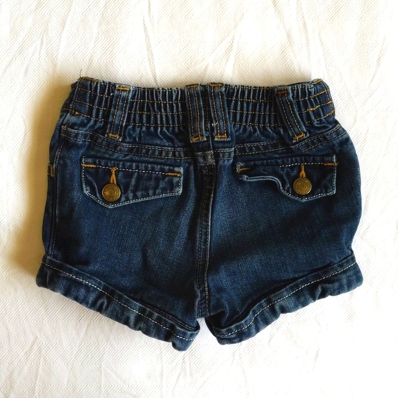 old navy dark wash denim rolled hem shorts 24 months baby girl - Picture 7 of 7